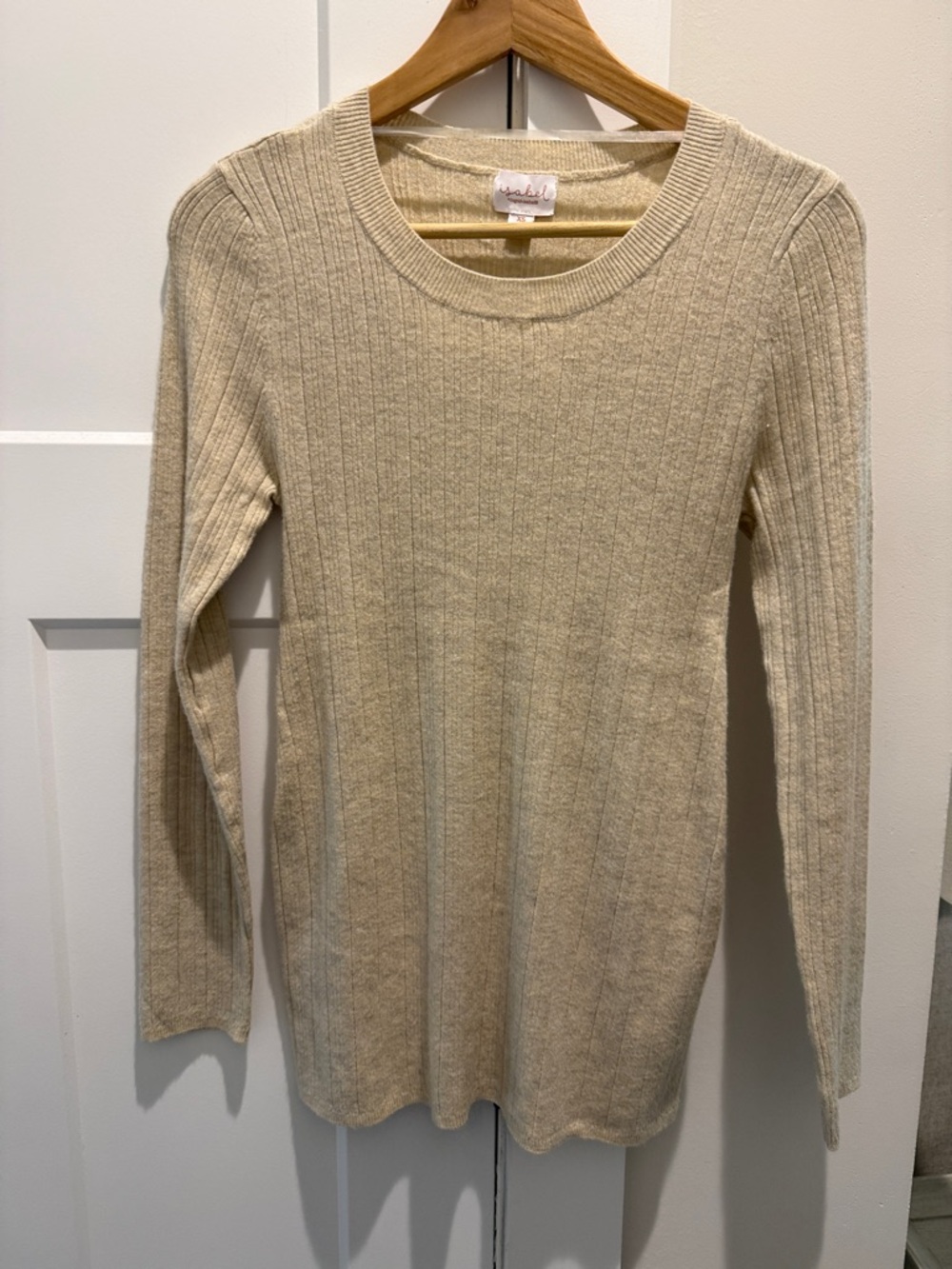 Ingrid & Isabel Cream Ribbed Maternity Sweater